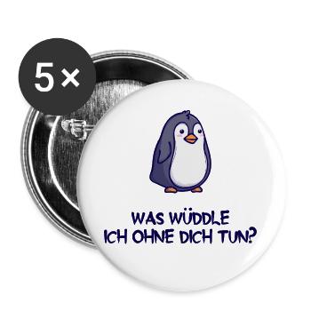 Tier Humorvoll Pinguin Statement Arktis Vogel - Buttons groß 56 mm (5er Pack) - Weiß - Vorne
