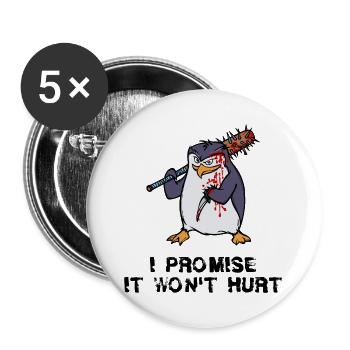 Penguin Statement Antarctica Animal Seabird Zoo - Buttons large 2.2''/56 mm (5-pack) - white - Front