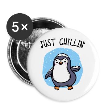 Déclaration de pingouin frais de neige Glace animale de l’Antarctique - Lot de 5 grands badges (56 mm) - blanc - Devant