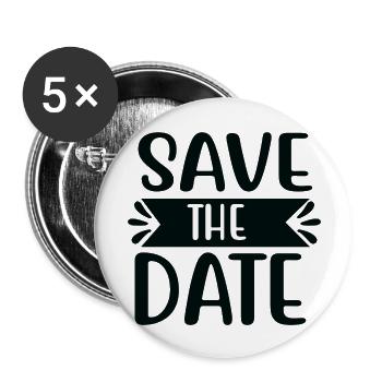 Save the Date - Buttons large 2.2''/56 mm (5-pack) - white - Front