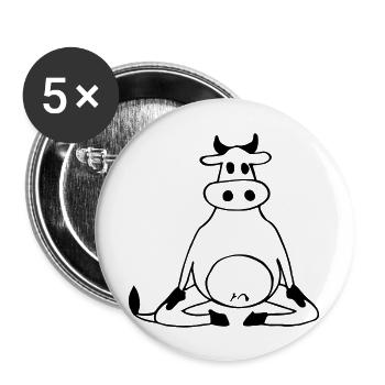 Une vache fait une idée cadeau pour les amateurs de yoga yoga - Lot de 5 grands badges (56 mm) - blanc - Devant