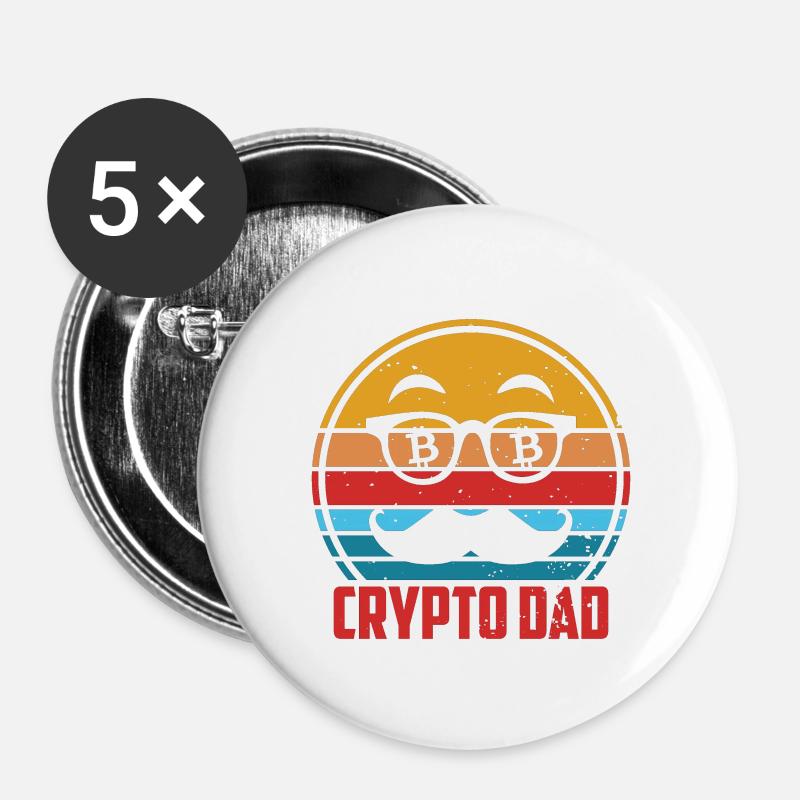 Crypto dad - Buttons large 2.2''/56 mm (5-pack) - white