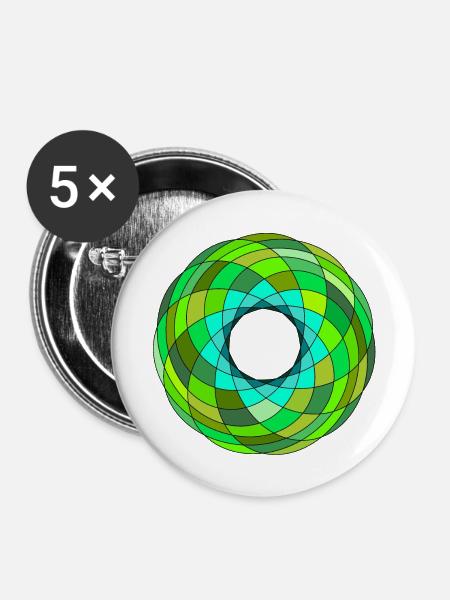 Green iris - Buttons groß 56 mm (5er Pack) - Weiß