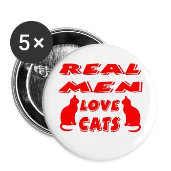 Chat - Lot de 5 grands badges (56 mm) - blanc - Devant