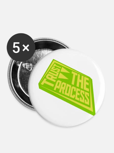 trust the process Zitat - Buttons groß 56 mm (5er Pack) - Weiß