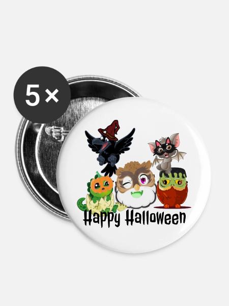 Halloween2022 - Buttons groß 56 mm (5er Pack) - Weiß