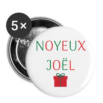 Pull de Noël marrant - Lot de 5 grands badges (56 mm) - blanc - Devant
