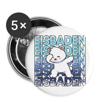 eisbaden kryotherapie eiskalt eisbad kneipp - Buttons groß 56 mm (5er Pack) - Weiß - Vorne