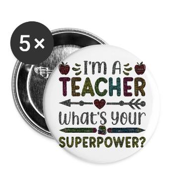 Student 2023 High School Student Teacher School Degree - Buttons large 2.2''/56 mm (5-pack) - white - Front