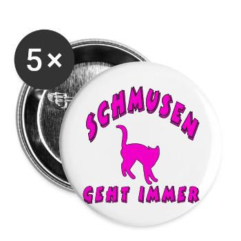 Katze - Buttons groß 56 mm (5er Pack) - Weiß - Vorne