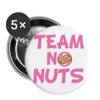 Team no nuts. team girl gender reveal baby shower - Lot de 5 grands badges (56 mm) - blanc - Devant