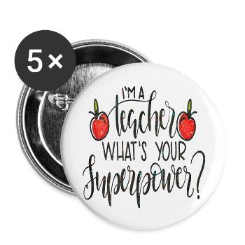 Student 2023 High School Student Teacher School Degree - Buttons large 2.2''/56 mm (5-pack) - white - Front