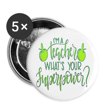 Student 2023 High School Student Teacher School Degree - Buttons large 2.2''/56 mm (5-pack) - white - Front