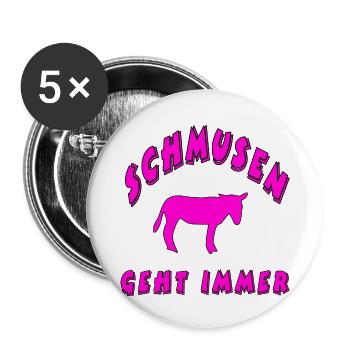 Esel - Buttons groß 56 mm (5er Pack) - Weiß - Vorne