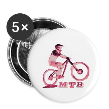 Mountainbike MTB Bike BMX - Buttons groß 56 mm (5er Pack) - Weiß - Vorne