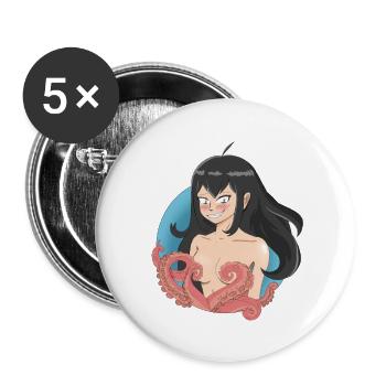 animated tentacle censor - Buttons large 2.2''/56 mm (5-pack) - white - Front