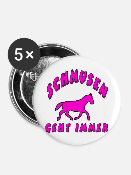 Pferd - Buttons groß 56 mm (5er Pack) - Weiß