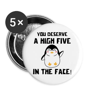 Sweet Penguin Déclaration humoristique Bird Animal Zoo - Lot de 5 grands badges (56 mm) - blanc - Devant