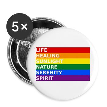 LGBT Gay Pride Rainbow Colors Slogan Flag - Buttons large 2.2''/56 mm (5-pack) - white - Front