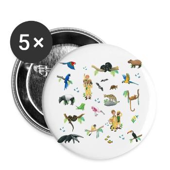 die drei Forscher in Brasilien - Buttons groß 56 mm (5er Pack) - Weiß - Vorne