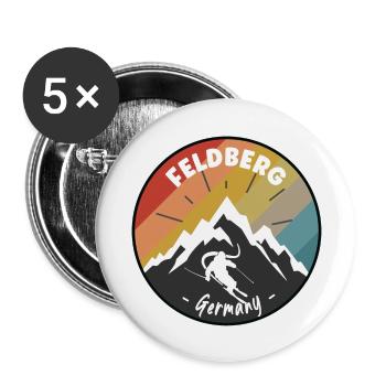 Skifahren in Feldberg - Deutschland - Buttons groß 56 mm (5er Pack) - Weiß - Vorne