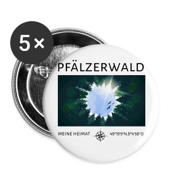 Pfälzerwald- Meine Heimat - Buttons groß 56 mm (5er Pack) - Weiß - Vorne