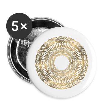 MANDALA 027 - Lot de 5 grands badges (56 mm) - blanc - Devant