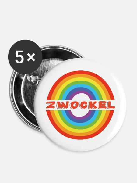 Zwockel - Buttons groß 56 mm (5er Pack) - Weiß
