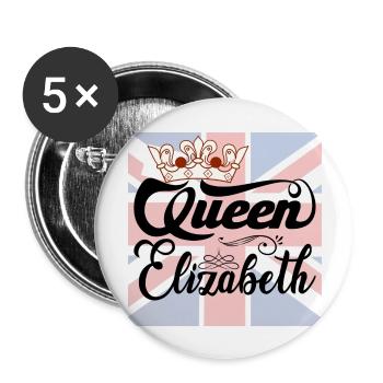 THE QUEEN ÉLISABETH - Lot de 5 grands badges (56 mm) - blanc - Devant