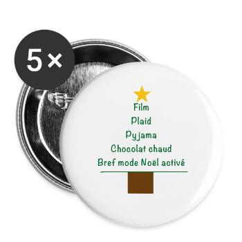 Noel Weihnachten - Buttons groß 56 mm (5er Pack) - Weiß - Vorne