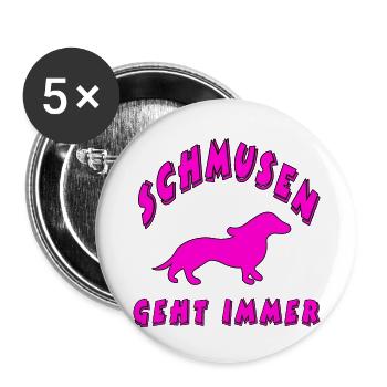 Dackel - Buttons groß 56 mm (5er Pack) - Weiß - Vorne