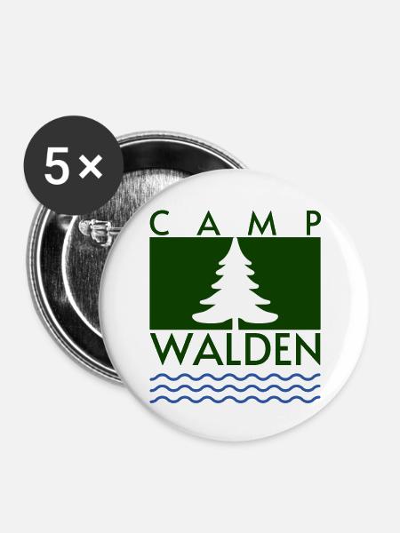 Campingplatz Walden - Buttons groß 56 mm (5er Pack) - Weiß