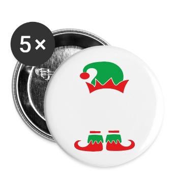 Je suis le Noël elfe toujours en retard - Lot de 5 grands badges (56 mm) - blanc - Devant