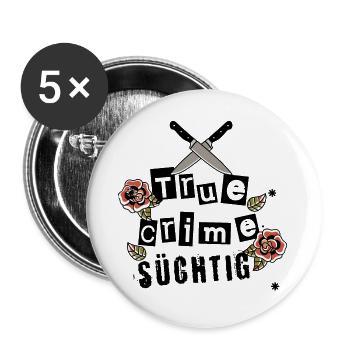 true crime podcast - Buttons groß 56 mm (5er Pack) - Weiß - Vorne