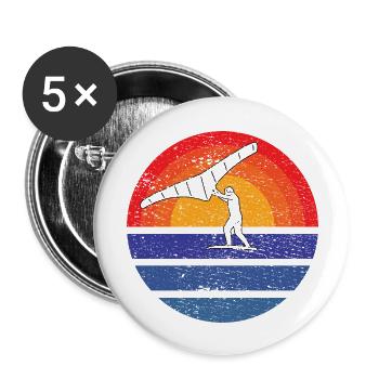 Windsurfer Geschenk Kitesurfer Surfen Windsurfing - Buttons groß 56 mm (5er Pack) - Weiß - Vorne