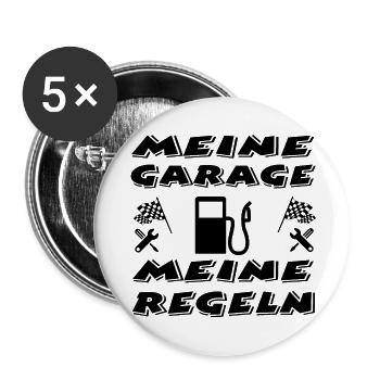 Garage - Buttons groß 56 mm (5er Pack) - Weiß - Vorne