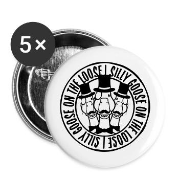 goose on the loose - Buttons groß 56 mm (5er Pack) - Weiß - Vorne