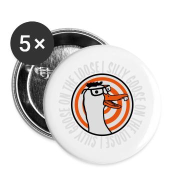 oie en liberté - Lot de 5 grands badges (56 mm) - blanc - Devant