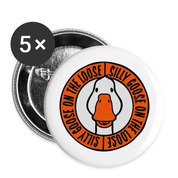 goose on the loose - Buttons groß 56 mm (5er Pack) - Weiß - Vorne