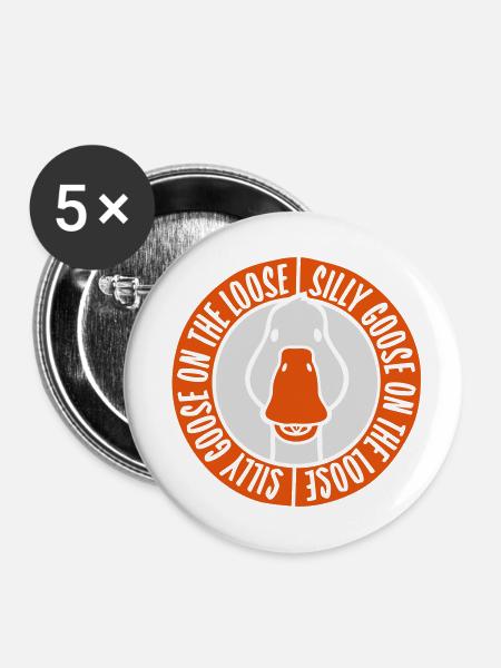 goose on the loose - Buttons groß 56 mm (5er Pack) - Weiß