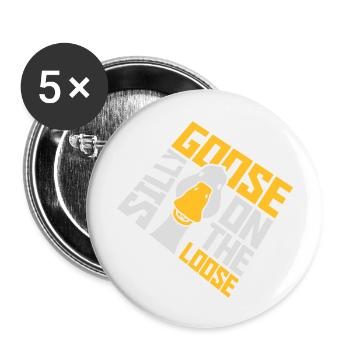 goose on the loose - Buttons groß 56 mm (5er Pack) - Weiß - Vorne