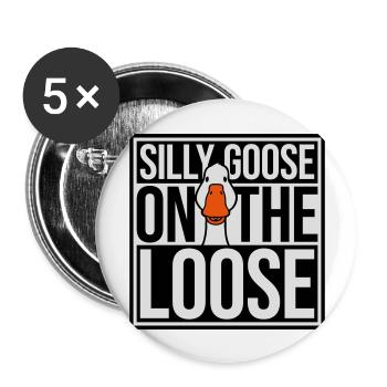 goose on the loose - Buttons large 2.2''/56 mm (5-pack) - white - Front