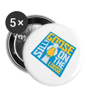 goose on the loose - Buttons groß 56 mm (5er Pack) - Weiß - Vorne