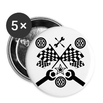 Voiture - Lot de 5 grands badges (56 mm) - blanc - Devant