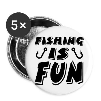 Pêche - Lot de 5 grands badges (56 mm) - blanc - Devant
