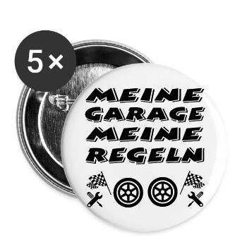 Garage - Buttons groß 56 mm (5er Pack) - Weiß - Vorne