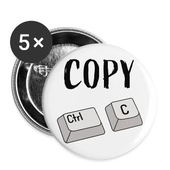 Strg C Kopieren - Buttons groß 56 mm (5er Pack) - Weiß - Vorne