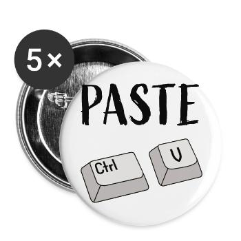 Strg V Einfügen - Buttons groß 56 mm (5er Pack) - Weiß - Vorne