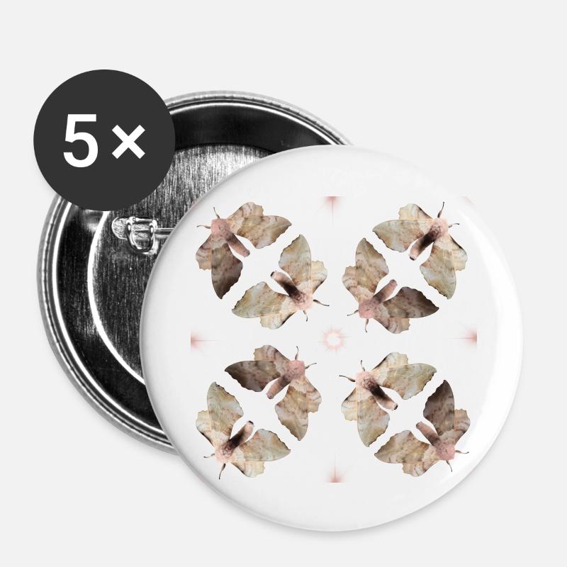 butterflies ByRino - Buttons large 2.2''/56 mm (5-pack) - white