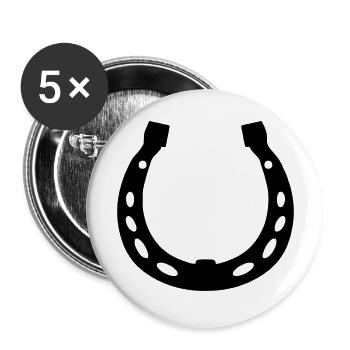 Horseshoe Horses Lucky Symbol Luck Vector - Buttons large 2.2''/56 mm (5-pack) - white - Front